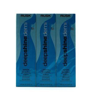 RUSK Deepshine Demi-Permanent Hair Color 6.66RR Brilliant Red 100ml 3-Pack NEW